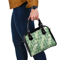 Green Palaka Hawaii Cowboy Christmas Shoulder Handbag Paniolo Mix Maile Lei - Polynesian Pride