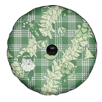 Green Palaka Hawaii Cowboy Christmas Spare Tire Cover Paniolo Mix Maile Lei LT7 - Polynesian Pride