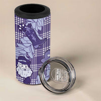 Purple Palaka Hawaii Cowboy Christmas 4 in 1 Can Cooler Tumbler Paniolo Mix Maile Lei LT7 - Polynesian Pride