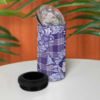 Purple Palaka Hawaii Cowboy Christmas 4 in 1 Can Cooler Tumbler Paniolo Mix Maile Lei LT7 - Polynesian Pride