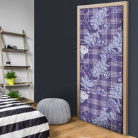 Purple Palaka Hawaii Cowboy Christmas Door Cover Paniolo Mix Maile Lei LT7 - Polynesian Pride