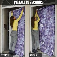 Purple Palaka Hawaii Cowboy Christmas Door Cover Paniolo Mix Maile Lei LT7 - Polynesian Pride
