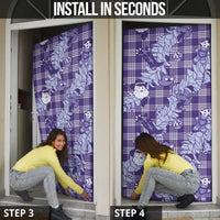 Purple Palaka Hawaii Cowboy Christmas Door Cover Paniolo Mix Maile Lei LT7 - Polynesian Pride