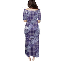 Purple Palaka Hawaii Cowboy Christmas Family Matching Puletasi and Hawaiian Shirt Paniolo Mix Maile Lei LT7 - Polynesian Pride