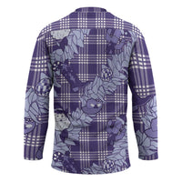 Purple Palaka Hawaii Cowboy Christmas Hockey Jersey Paniolo Mix Maile Lei LT7 - Polynesian Pride