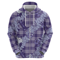 Purple Palaka Hawaii Cowboy Christmas Hoodie Paniolo Mix Maile Lei LT7 - Polynesian Pride