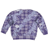 Purple Palaka Hawaii Cowboy Christmas Kid Ugly Christmas Sweater Paniolo Mix Maile Lei LT7 - Polynesian Pride