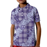 Purple Palaka Hawaii Cowboy Christmas Kid Polo Shirt Paniolo Mix Maile Lei LT7 Kid Purple - Polynesian Pride