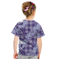 Purple Palaka Hawaii Cowboy Christmas Kid T Shirt Paniolo Mix Maile Lei LT7 - Polynesian Pride