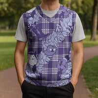 Purple Palaka Hawaii Cowboy Christmas Knitted V-Neck Vest Paniolo Mix Maile Lei LT7 - Polynesian Pride