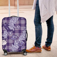 Purple Palaka Hawaii Cowboy Christmas Luggage Cover Paniolo Mix Maile Lei LT7 Purple - Polynesian Pride