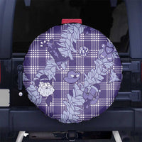 Purple Palaka Hawaii Cowboy Christmas Spare Tire Cover Paniolo Mix Maile Lei LT7 No hole Purple - Polynesian Pride