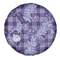 Purple Palaka Hawaii Cowboy Christmas Spare Tire Cover Paniolo Mix Maile Lei LT7 - Polynesian Pride