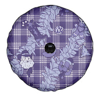 Purple Palaka Hawaii Cowboy Christmas Spare Tire Cover Paniolo Mix Maile Lei LT7 - Polynesian Pride