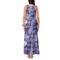 Purple Palaka Hawaii Cowboy Christmas Tank Maxi Dress Paniolo Mix Maile Lei LT7 - Polynesian Pride