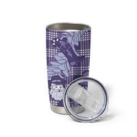 Purple Palaka Hawaii Cowboy Christmas Tumbler Cup Paniolo Mix Maile Lei LT7 - Polynesian Pride