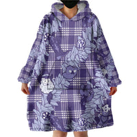 Purple Palaka Hawaii Cowboy Christmas Wearable Blanket Hoodie Paniolo Mix Maile Lei LT7 - Polynesian Pride