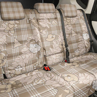 Khaki Palaka Hawaii Cowboy Christmas Back Car Seat Cover Paniolo Mix Maile Lei - Polynesian Pride
