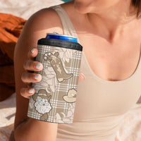 Khaki Palaka Hawaii Cowboy Christmas 4 in 1 Can Cooler Tumbler Paniolo Mix Maile Lei LT7 - Polynesian Pride