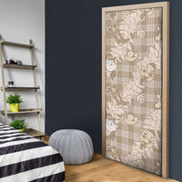 Khaki Palaka Hawaii Cowboy Christmas Door Cover Paniolo Mix Maile Lei - Polynesian Pride