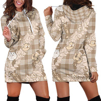 Khaki Palaka Hawaii Cowboy Christmas Hoodie Dress Paniolo Mix Maile Lei LT7 - Polynesian Pride