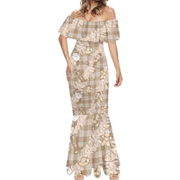 Khaki Palaka Hawaii Cowboy Christmas Mermaid Dress Paniolo Mix Maile Lei LT7 - Polynesian Pride