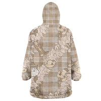 Khaki Palaka Hawaii Cowboy Christmas Wearable Blanket Hoodie Paniolo Mix Maile Lei LT7 - Polynesian Pride
