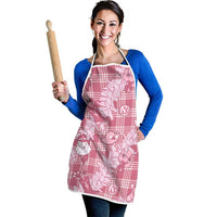 Pink Palaka Hawaii Cowboy Christmas Apron Paniolo Mix Maile Lei - Polynesian Pride
