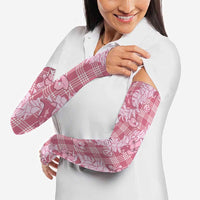 Pink Palaka Hawaii Cowboy Christmas Arm Sleeves Paniolo Mix Maile Lei - Polynesian Pride