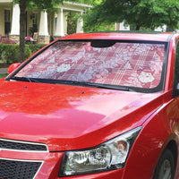 Pink Palaka Hawaii Cowboy Christmas Auto Sun Shade Paniolo Mix Maile Lei - Polynesian Pride