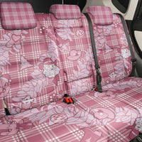 Pink Palaka Hawaii Cowboy Christmas Back Car Seat Cover Paniolo Mix Maile Lei - Polynesian Pride