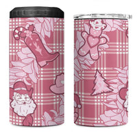 Pink Palaka Hawaii Cowboy Christmas 4 in 1 Can Cooler Tumbler Paniolo Mix Maile Lei LT7 One Size: 16 oz Pink - Polynesian Pride