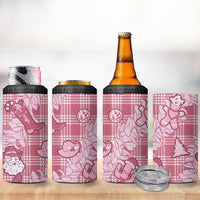 Pink Palaka Hawaii Cowboy Christmas 4 in 1 Can Cooler Tumbler Paniolo Mix Maile Lei LT7 - Polynesian Pride