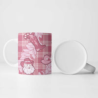 Pink Palaka Hawaii Cowboy Christmas Ceramic Mug Paniolo Mix Maile Lei - Polynesian Pride