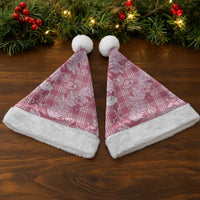 Pink Palaka Hawaii Cowboy Christmas Santa Hat Paniolo Mix Maile Lei - Polynesian Pride