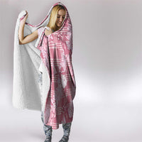 Pink Palaka Hawaii Cowboy Christmas Hooded Blanket Paniolo Mix Maile Lei - Polynesian Pride