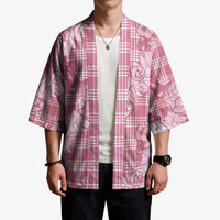 Pink Palaka Hawaii Cowboy Christmas Kimono Paniolo Mix Maile Lei - Polynesian Pride