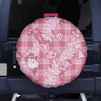 Pink Palaka Hawaii Cowboy Christmas Spare Tire Cover Paniolo Mix Maile Lei LT7 No hole Pink - Polynesian Pride