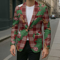 Red Palaka Hawaii Cowboy Christmas Blazer Paniolo Mix Maile Lei - Polynesian Pride