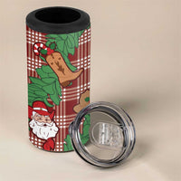 Red Palaka Hawaii Cowboy Christmas 4 in 1 Can Cooler Tumbler Paniolo Mix Maile Lei LT7 - Polynesian Pride