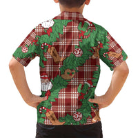 Red Palaka Hawaii Cowboy Christmas Family Matching Puletasi and Hawaiian Shirt Paniolo Mix Maile Lei LT7 - Polynesian Pride