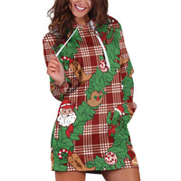 Red Palaka Hawaii Cowboy Christmas Hoodie Dress Paniolo Mix Maile Lei LT7 Red - Polynesian Pride