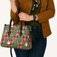 Red Palaka Hawaii Cowboy Christmas Leather Bag Paniolo Mix Maile Lei - Polynesian Pride