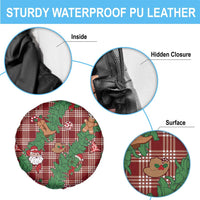 Red Palaka Hawaii Cowboy Christmas Spare Tire Cover Paniolo Mix Maile Lei - Polynesian Pride