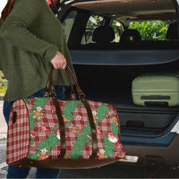 Red Palaka Hawaii Cowboy Christmas Travel Bag Paniolo Mix Maile Lei - Polynesian Pride