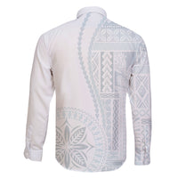 Samoa White Sunday Family Matching Off Shoulder Long Sleeve Dress and Hawaiian Shirt Classic Siapo Style LT7 - Polynesian Pride