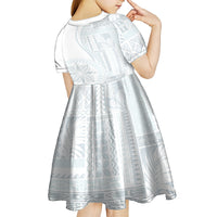 Samoa White Sunday Kid Short Sleeve Dress Classic Siapo Style LT7 - Polynesian Pride