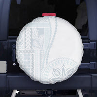 Samoa White Sunday Spare Tire Cover Classic Siapo Style LT7 White - Polynesian Pride