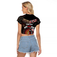 Aotearoa and Australia Indigenous Raglan Cropped T Shirt Stand Together For Te Tiriti