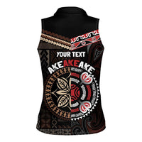 Aotearoa and Samoa Together For Te Tiriti Women Sleeveless Polo Shirt Kowhaiwhai Mix Siapo LT7 - Polynesian Pride